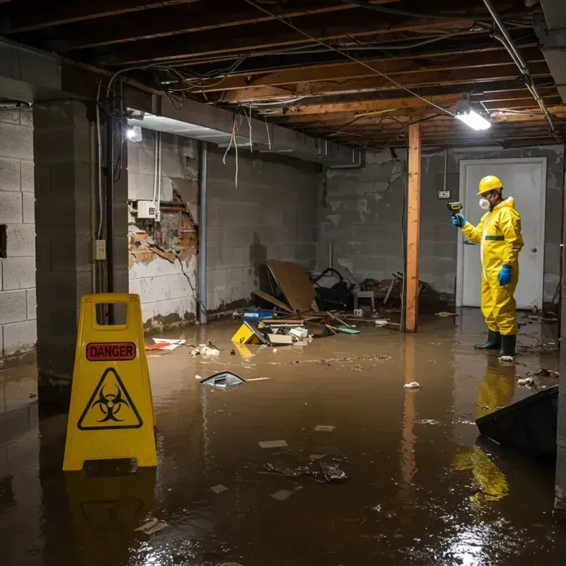 Flooded Basement Electrical Hazard in Crawford County, KS Property